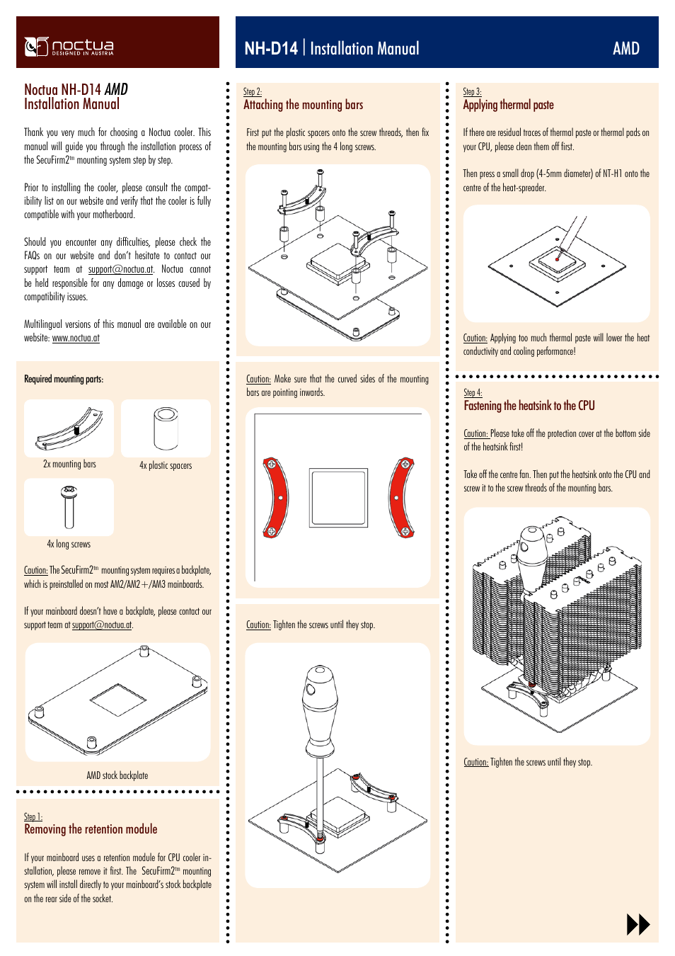 Nh-d14 | installation manual amd, Noctua nh-d14 amd installation manual | Noctua NH-D14 User Manual | Page 3 / 4