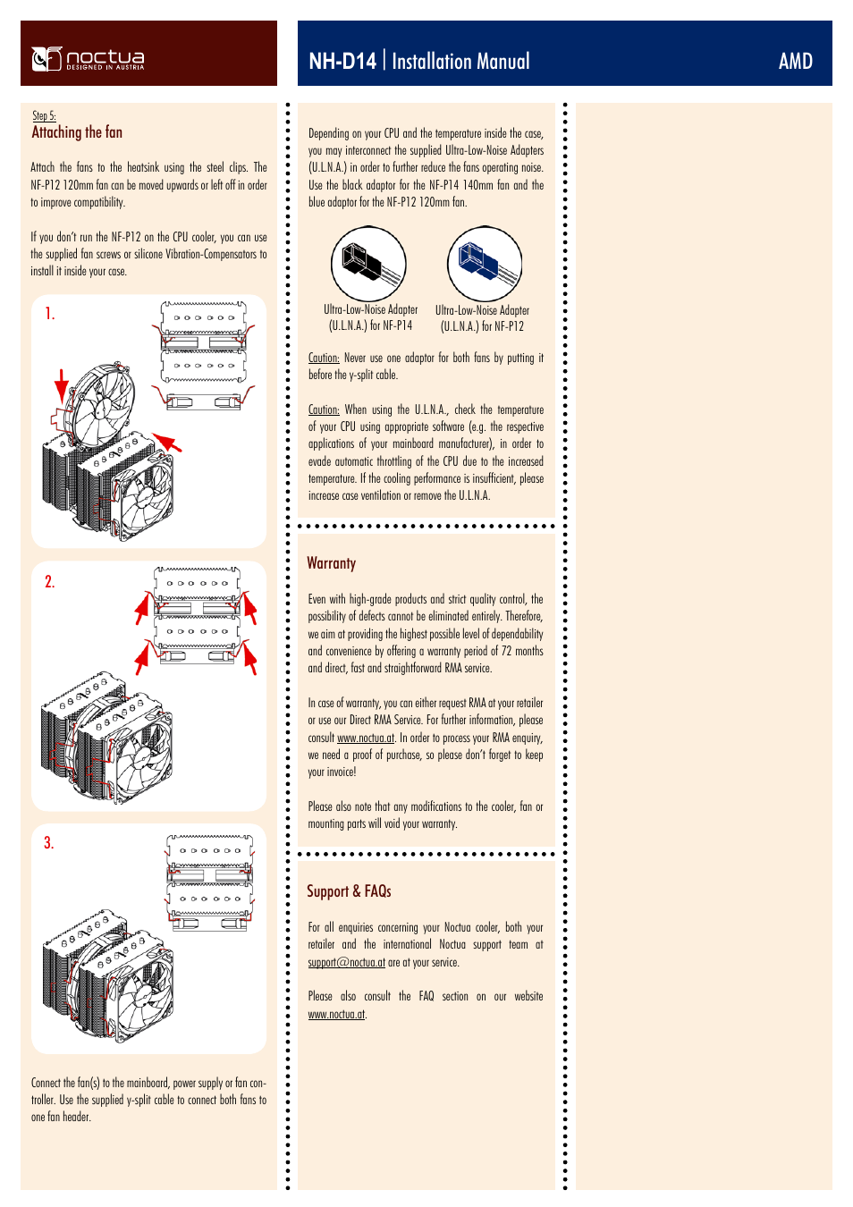 Nh-d14 | installation manual amd | Noctua NH-D14 User Manual | Page 4 / 4