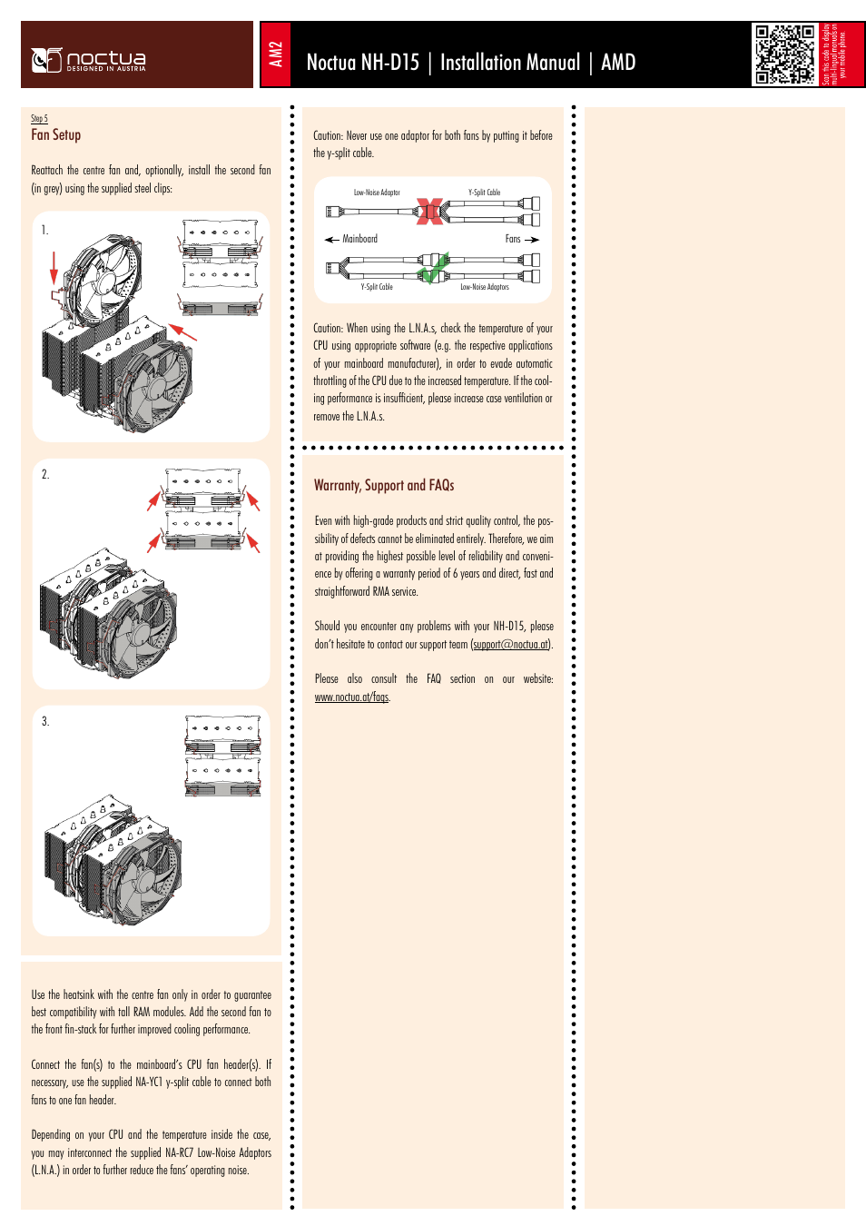 Noctua nh-d15 | installation manual | amd | Noctua NH-D15 User Manual | Page 6 / 6