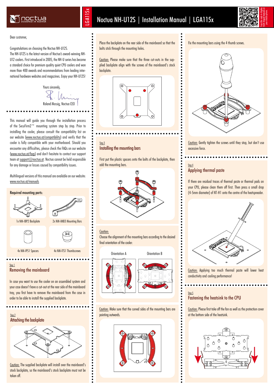 Noctua NH-U12S User Manual | 6 pages