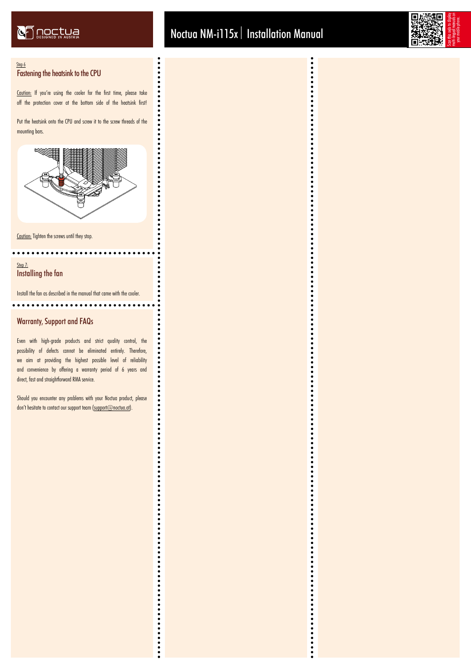 Noctua nm-i115x| installation manual | Noctua NM-i115x Mounting-Kit User Manual | Page 2 / 2