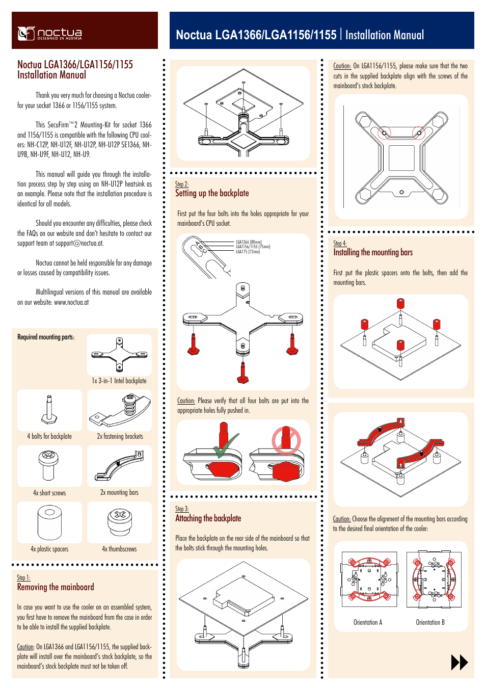 Noctua NM-I3 Mounting-Kit User Manual | 2 pages