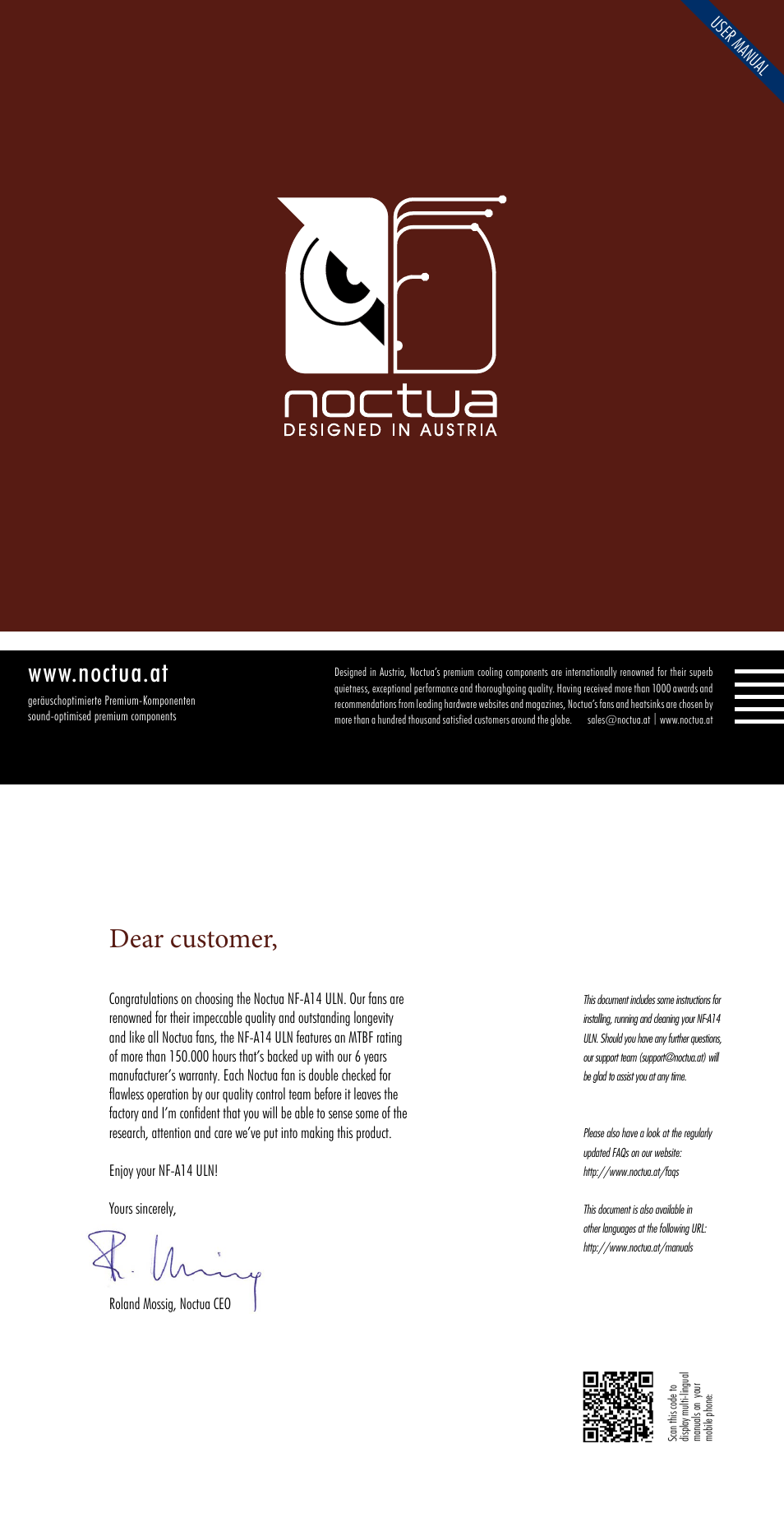 Noctua NF-A14 ULN User Manual | 2 pages