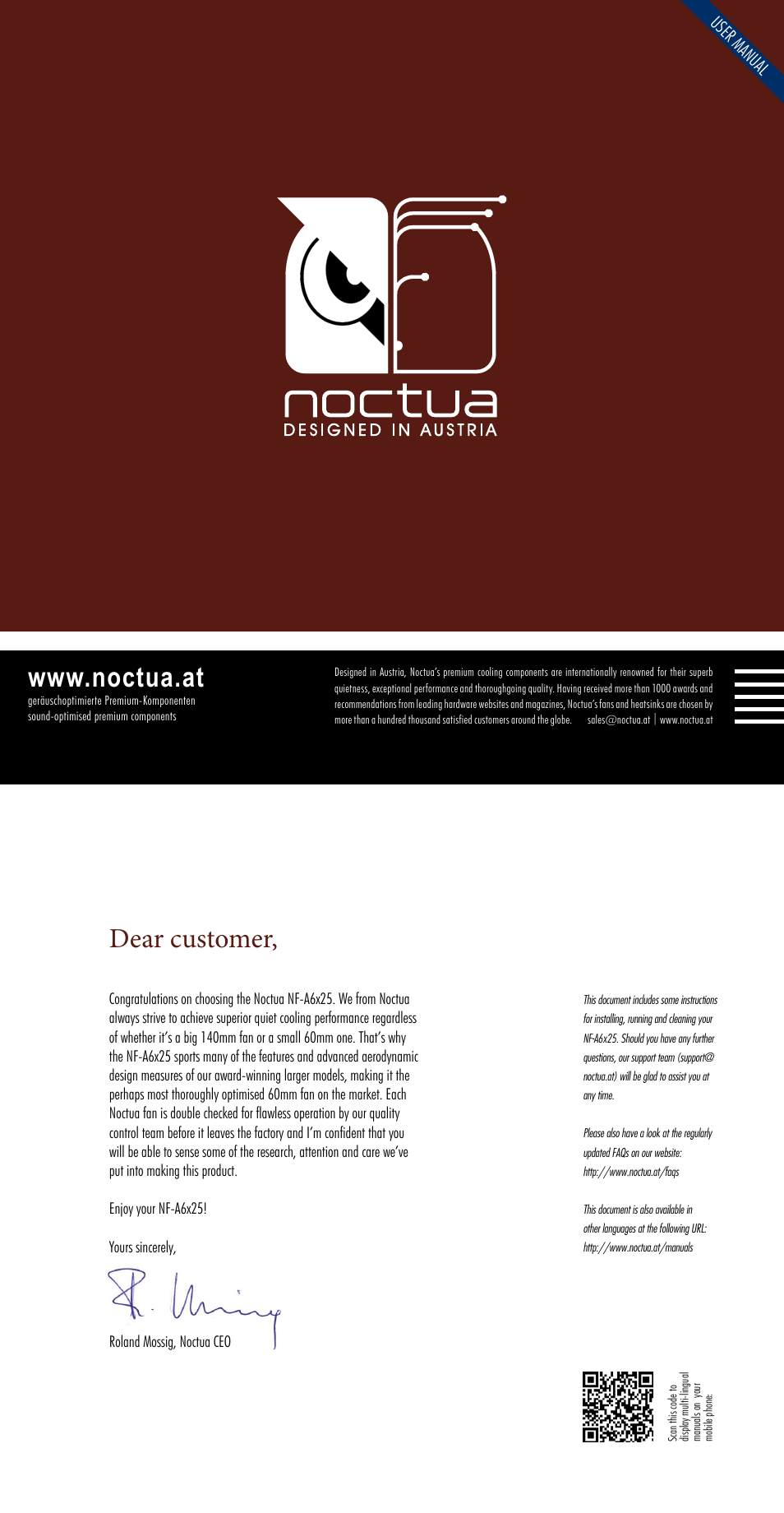 Noctua NF-A6x25 FLX User Manual | 2 pages