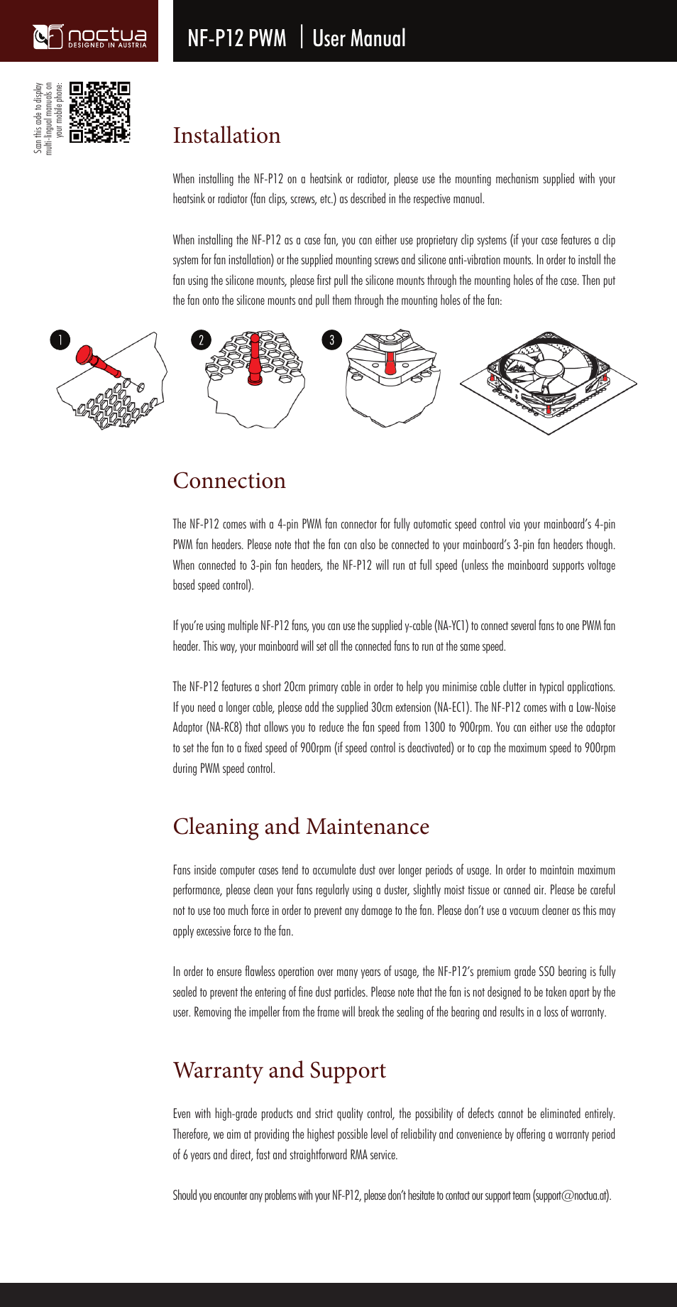 Noctua NF-P12 PWM User Manual | 2 pages