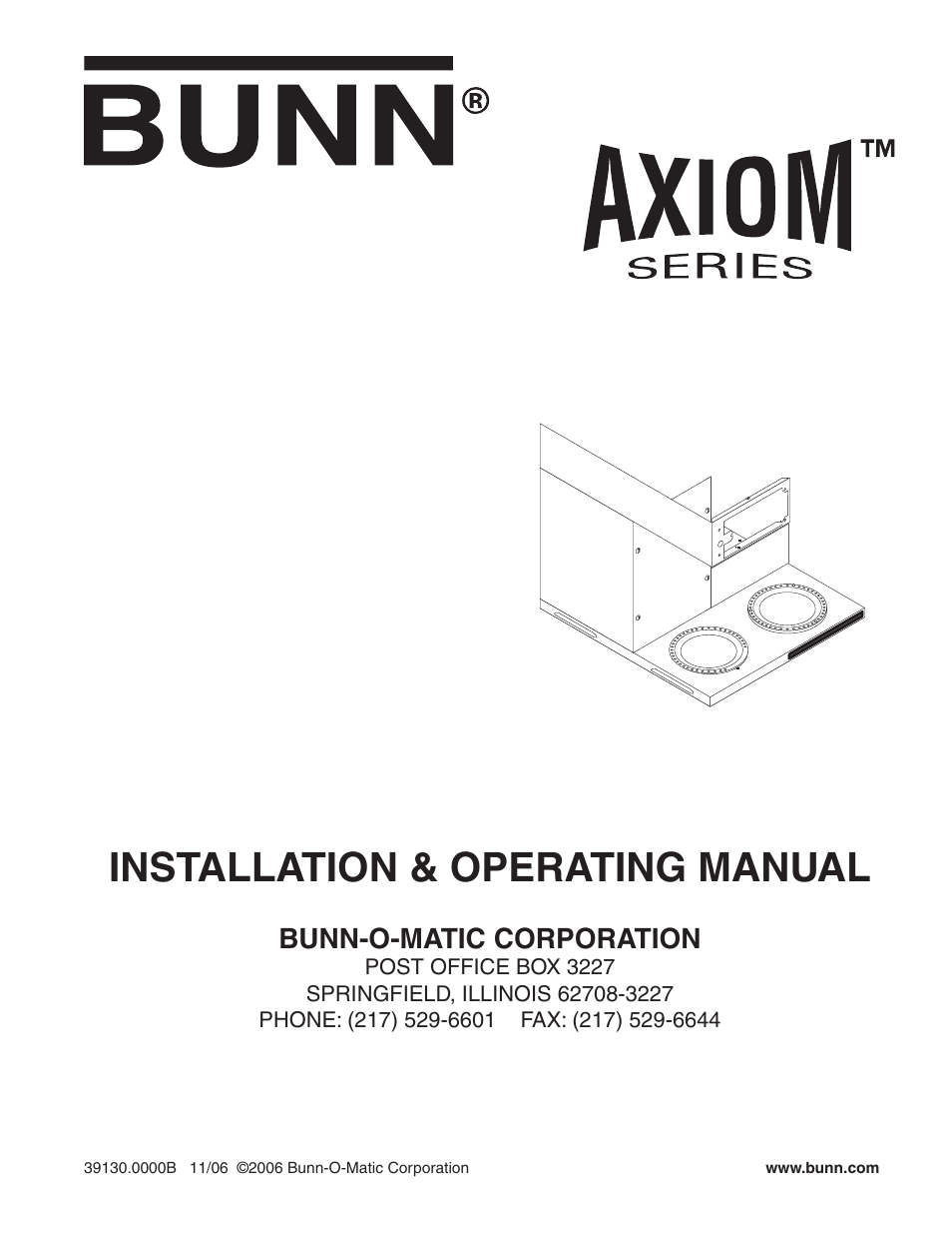 Bunn Axiom Series User Manual | 26 pages