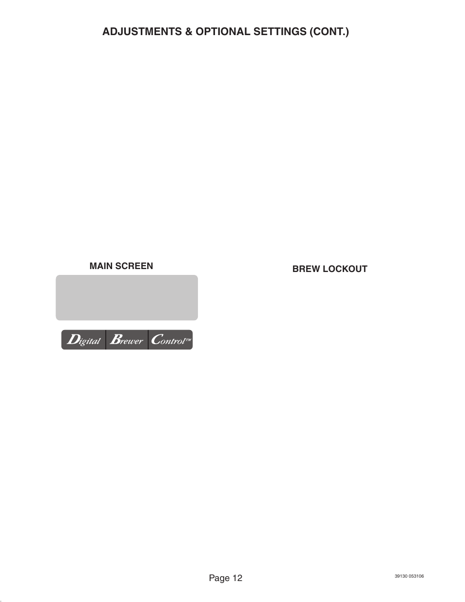 Adjustments & optional settings (cont.) | Bunn Axiom Series User Manual | Page 12 / 26