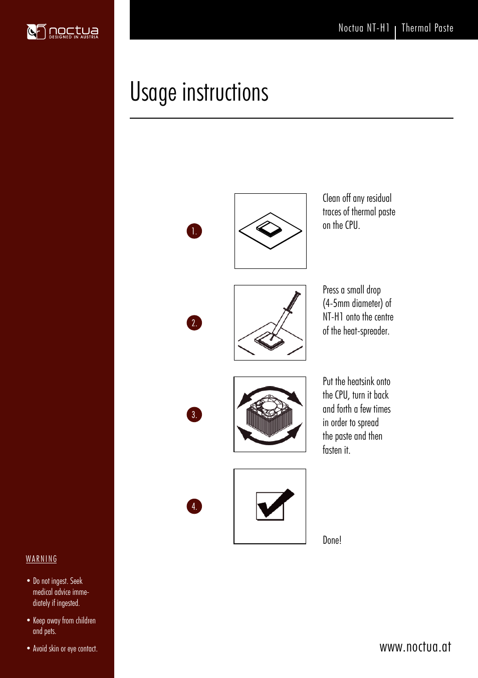 Noctua NT-H1 User Manual | 1 page