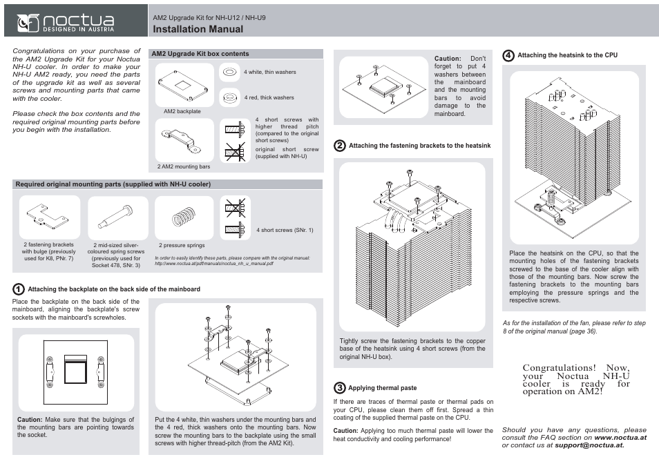 Noctua AM2 Upgrade-Kit User Manual | 1 page