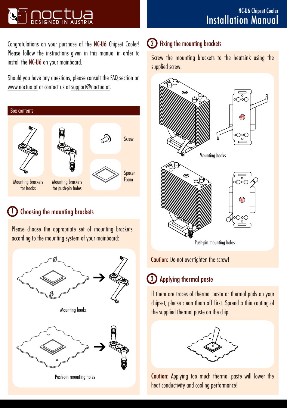 Noctua NC-U6 User Manual | 2 pages