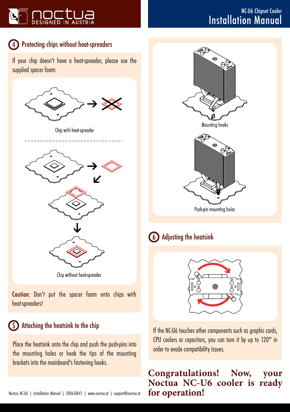 Installation manual | Noctua NC-U6 User Manual | Page 2 / 2