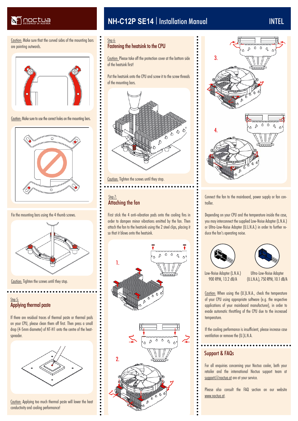 Nh-c12p se14 | installation manual intel | Noctua NH-C12P SE14 User Manual | Page 2 / 4