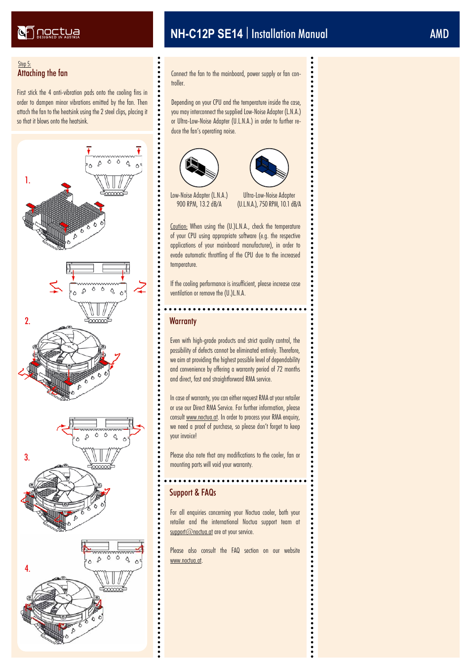 Nh-c12p se14 | installation manual amd | Noctua NH-C12P SE14 User Manual | Page 4 / 4