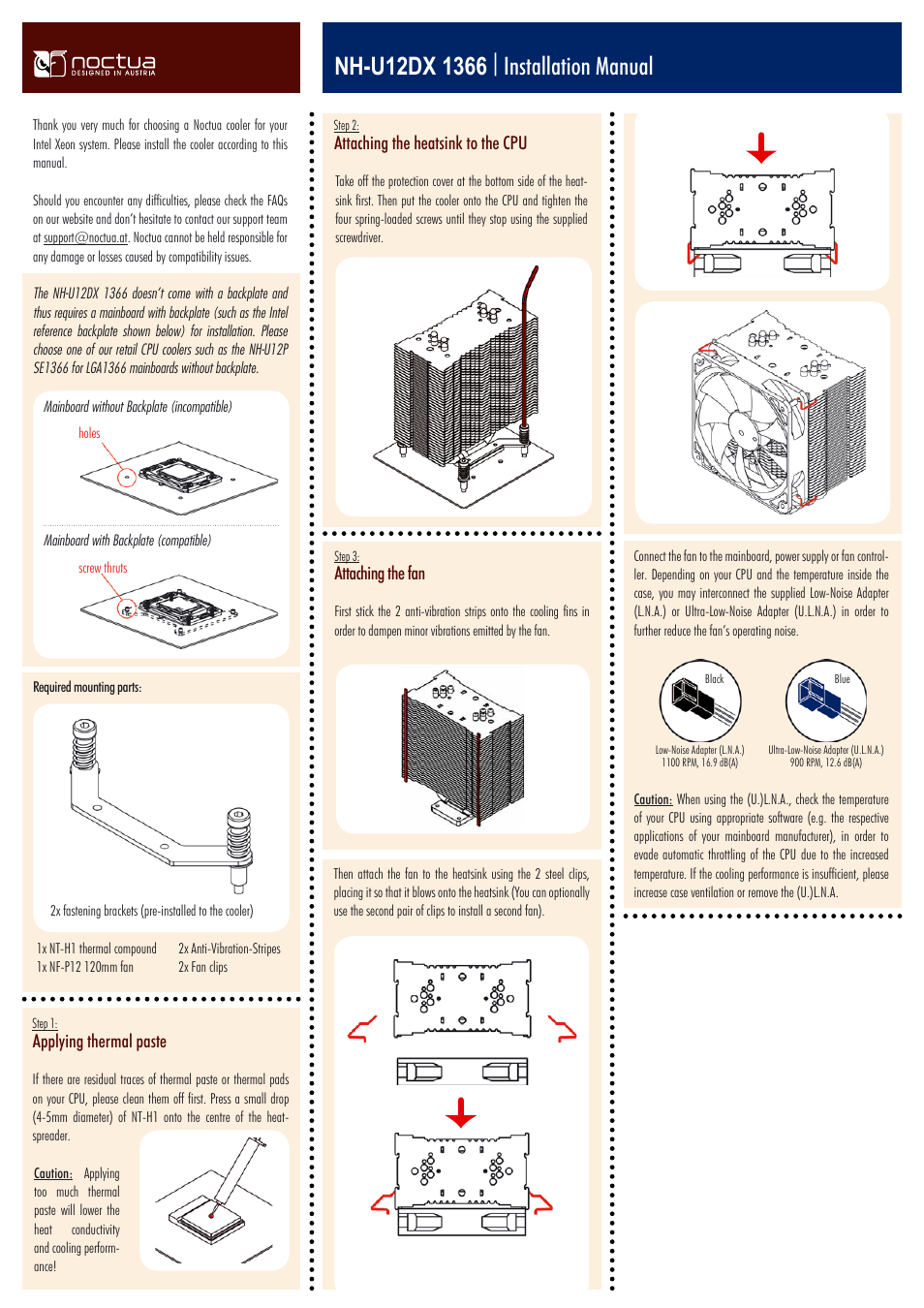 Noctua NH-U12DX 1366 User Manual | 1 page