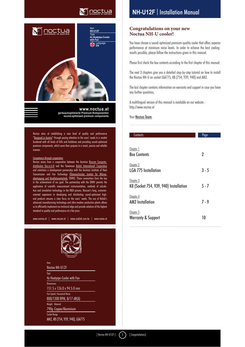 Noctua NH-U9F User Manual | 10 pages