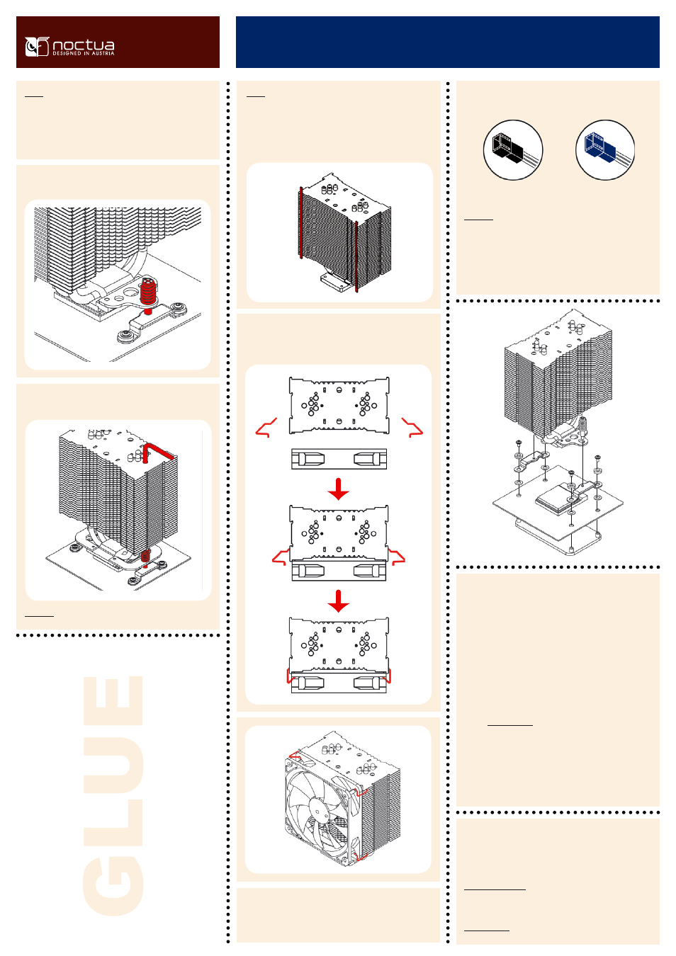 Nh-u12p-am2(+) | installation manual, Rev. 1.1, Attaching the fan | Attaching the heatsink to the cpu, Warranty, Support & faqs | Noctua NH-U12P User Manual | Page 4 / 4