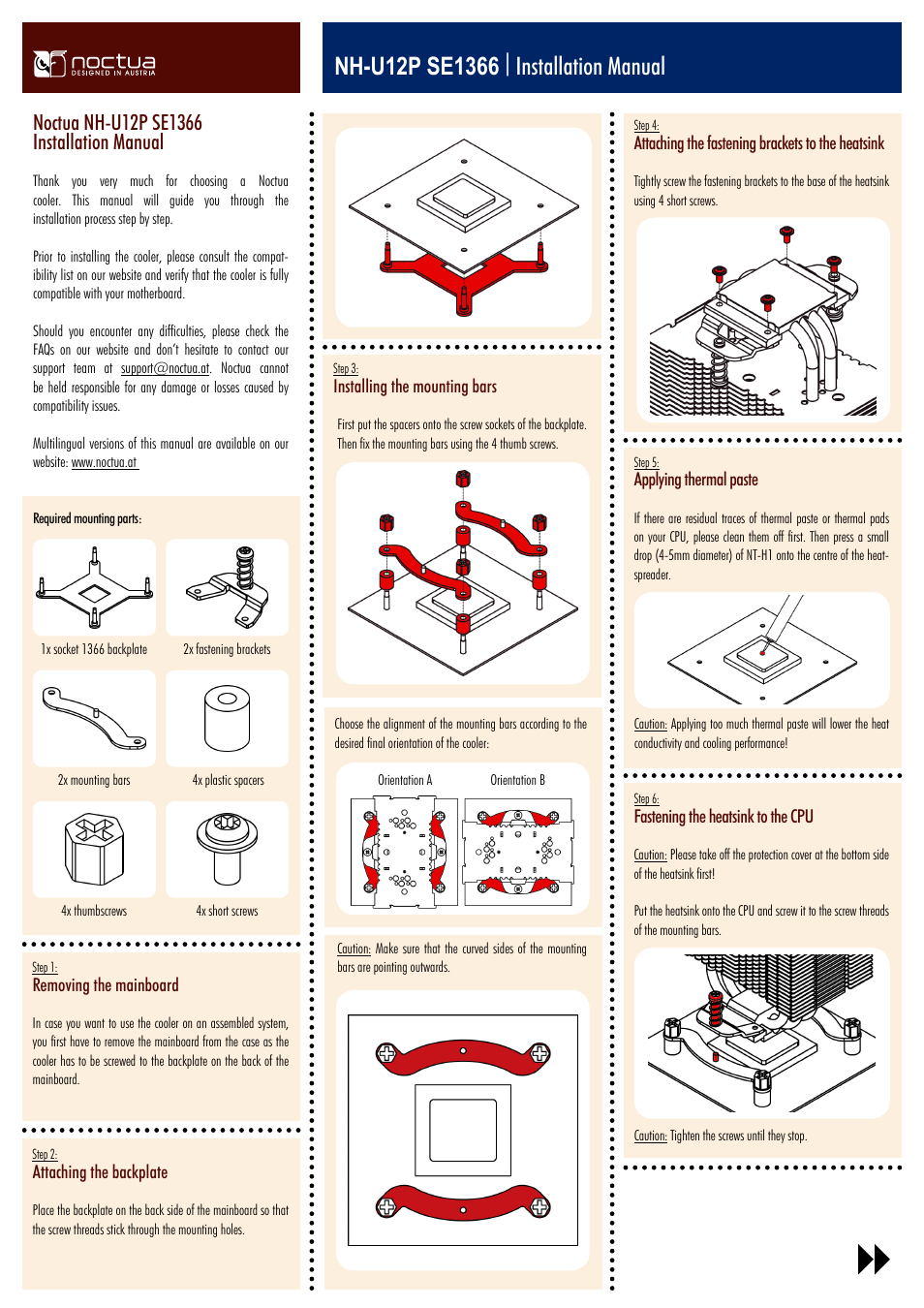 Noctua NH-U12P SE1366 User Manual | 2 pages