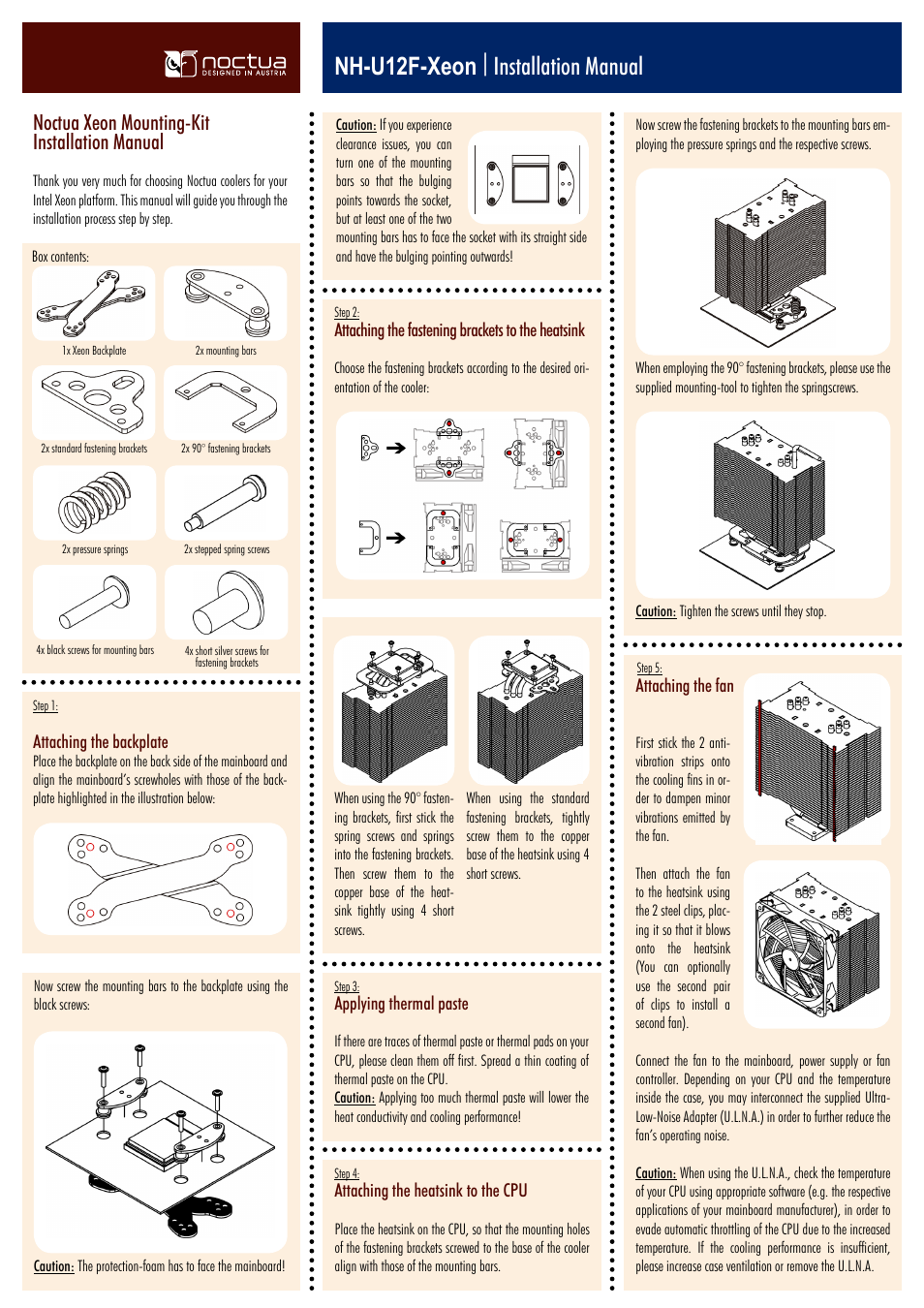 Noctua Xeon Mounting-Kit User Manual | 1 page