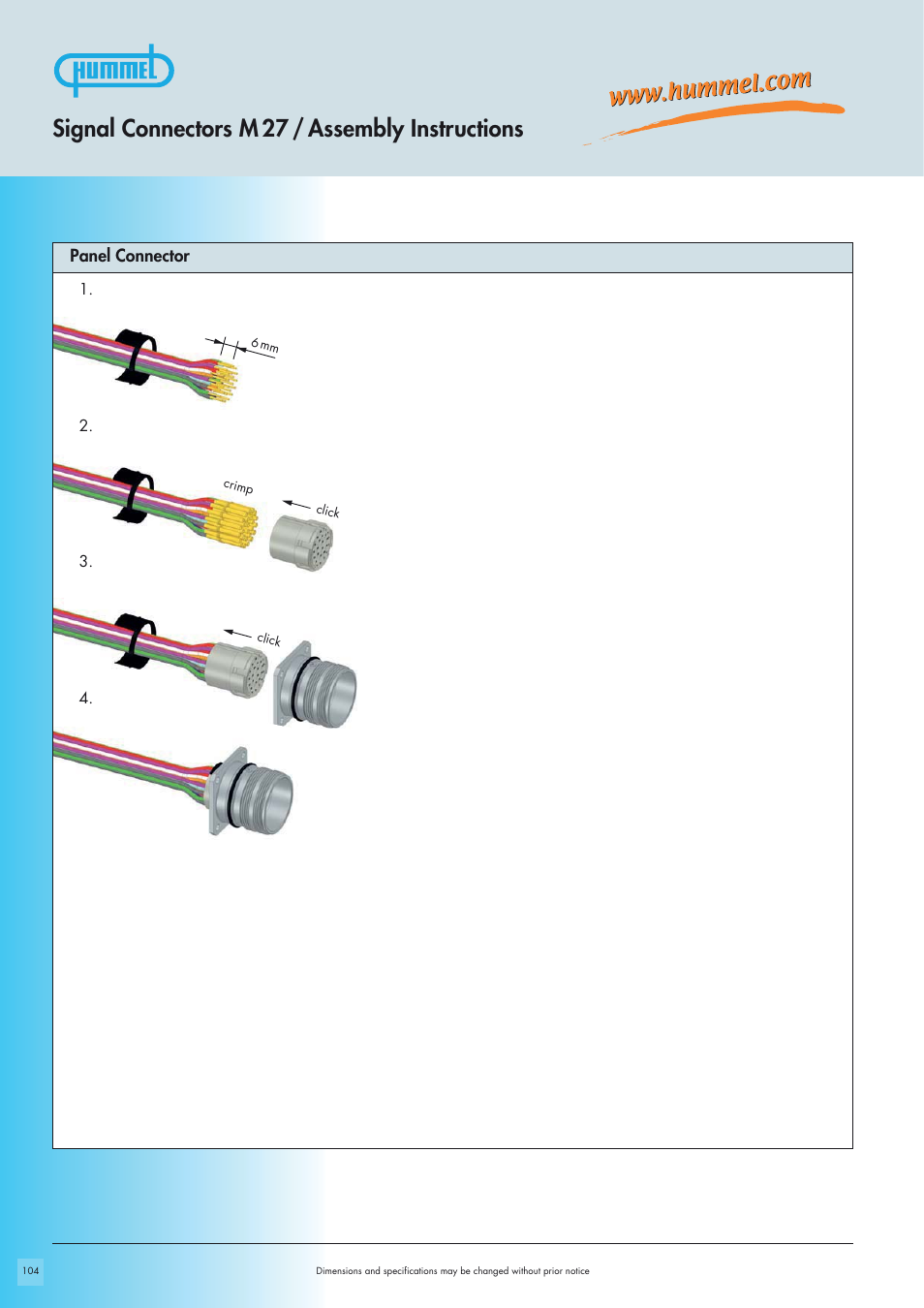 Signal connectors m 27 / assembly instructions | Northern Connectors Hummel M27 Circular Connectors User Manual | Page 10 / 10