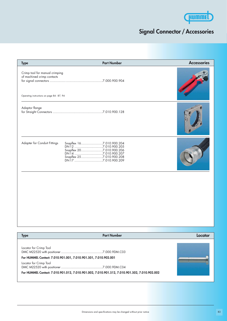 Signal connector / accessories, Locator, Accessories | Northern Connectors Hummel M23-Signal - Circular Connectors User Manual | Page 21 / 32