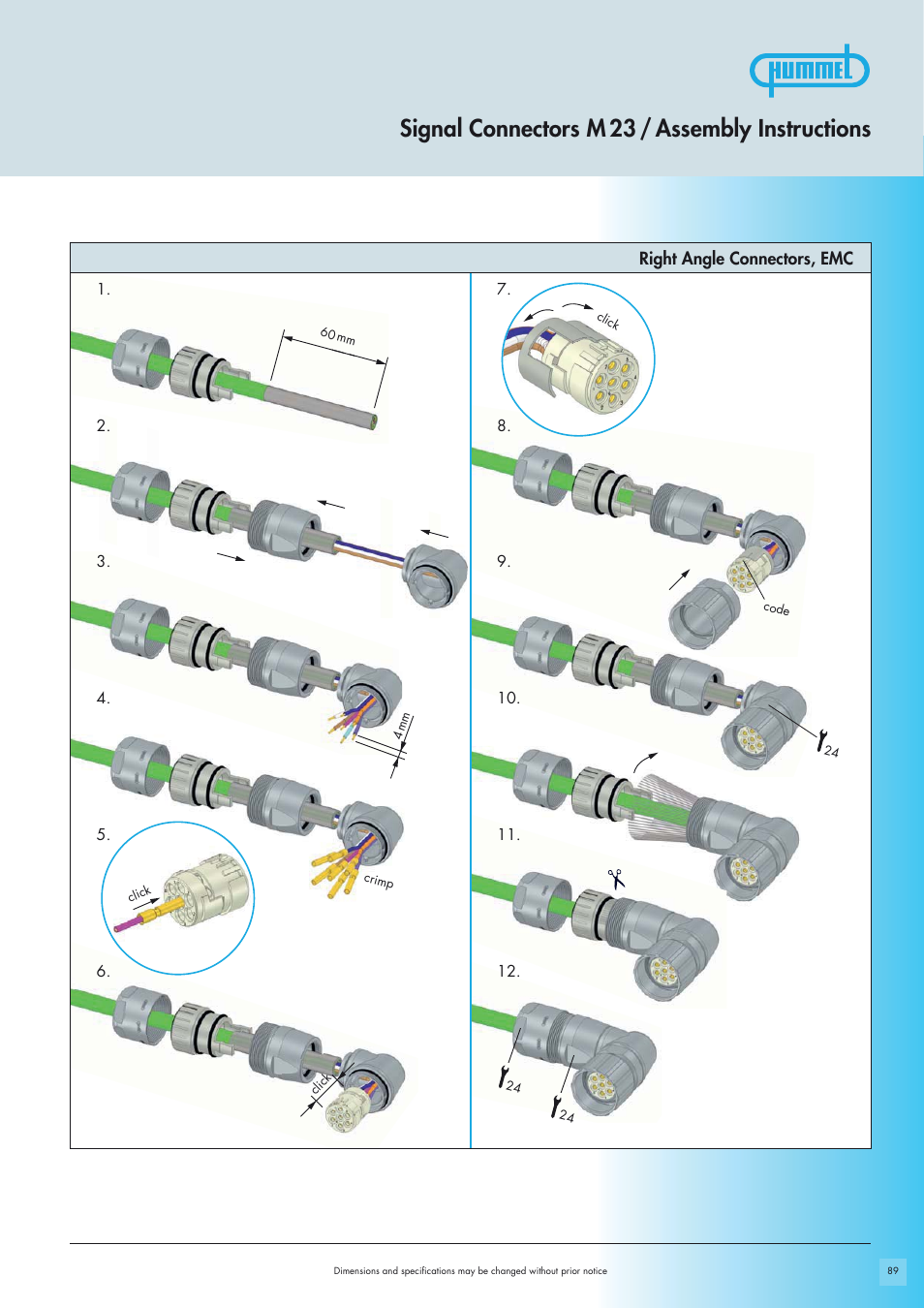 Signal connectors m 23 / assembly instructions | Northern Connectors Hummel M23-Signal - Circular Connectors User Manual | Page 27 / 32