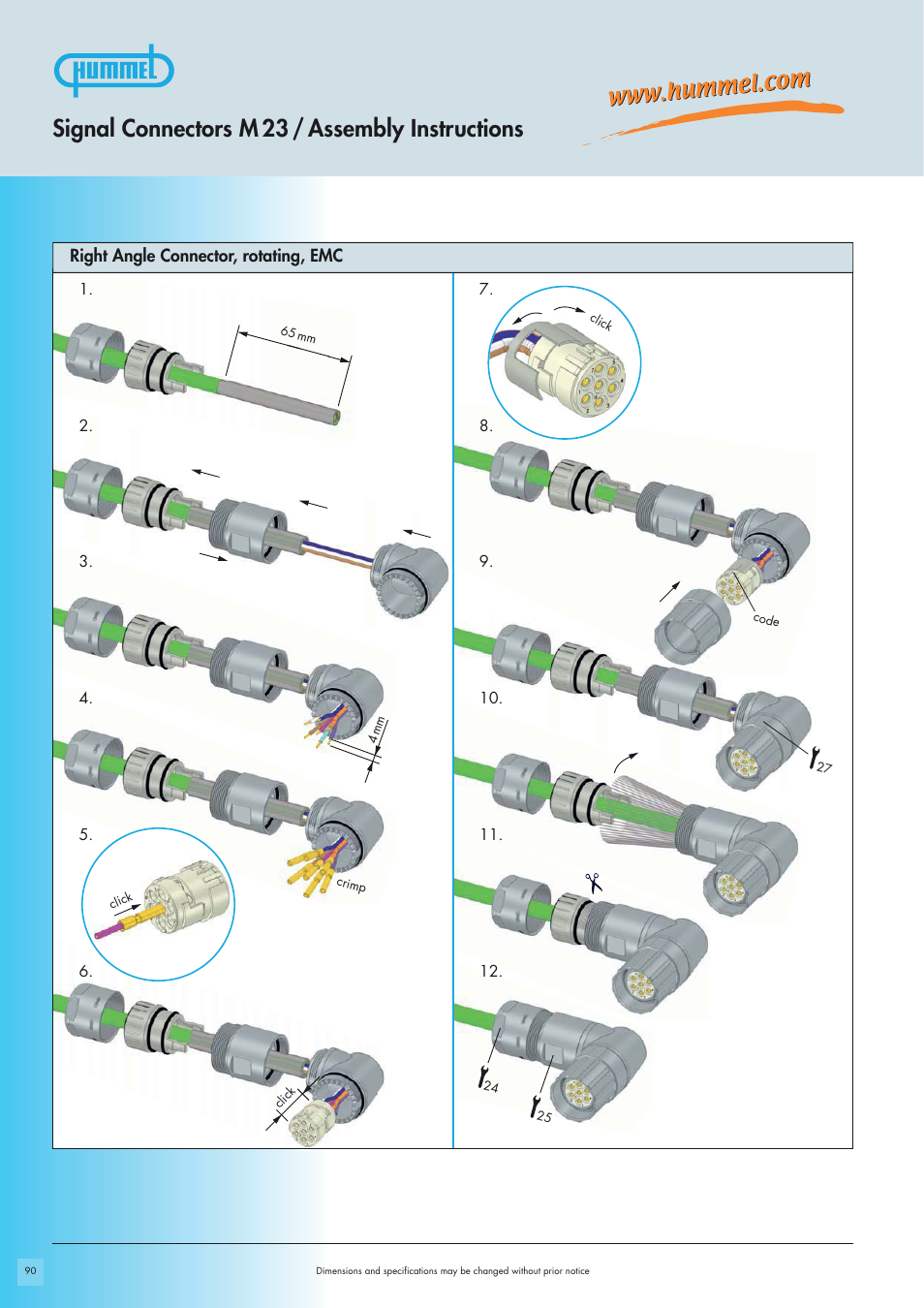 Signal connectors m 23 / assembly instructions | Northern Connectors Hummel M23-Signal - Circular Connectors User Manual | Page 28 / 32