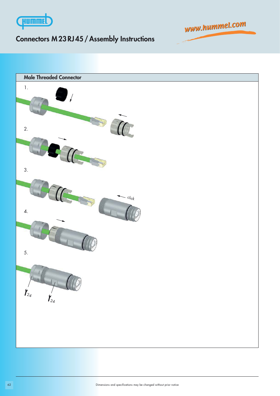 Connectors m 23 rj 45 / assembly instructions | Northern Connectors Hummel M23 RJ45 Circular Connectors User Manual | Page 10 / 10