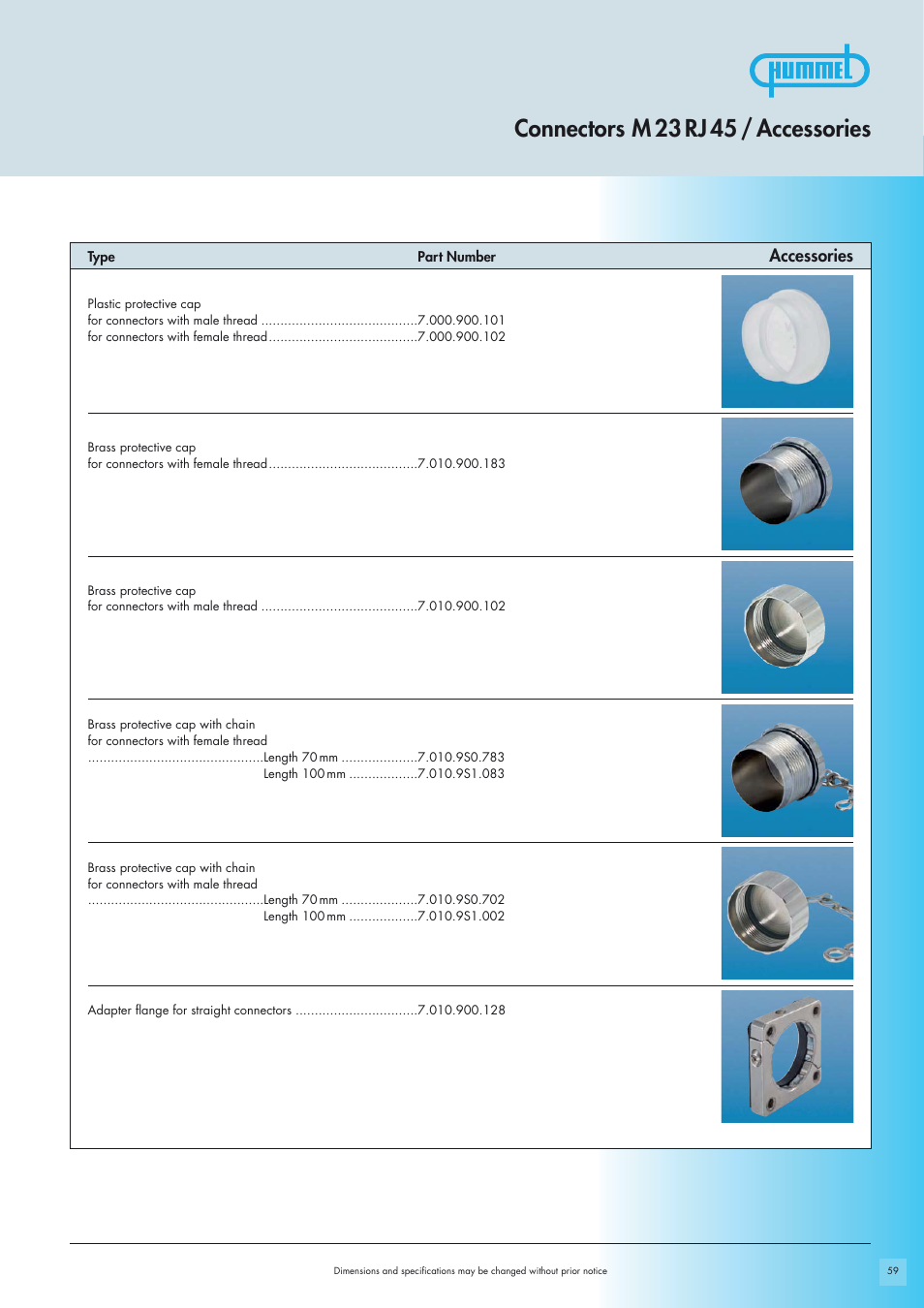 Connectors m 23 rj 45 / accessories, Accessories | Northern Connectors Hummel M23 RJ45 Circular Connectors User Manual | Page 7 / 10