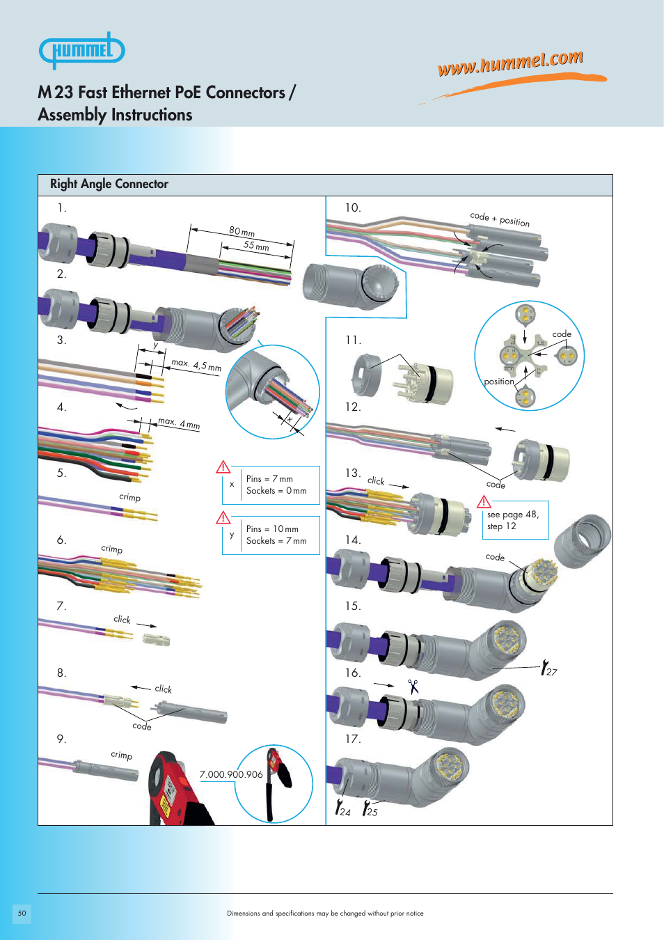 Northern Connectors Hummel M23 Fast Ethernet PoE Circular Connectors User Manual | Page 10 / 12