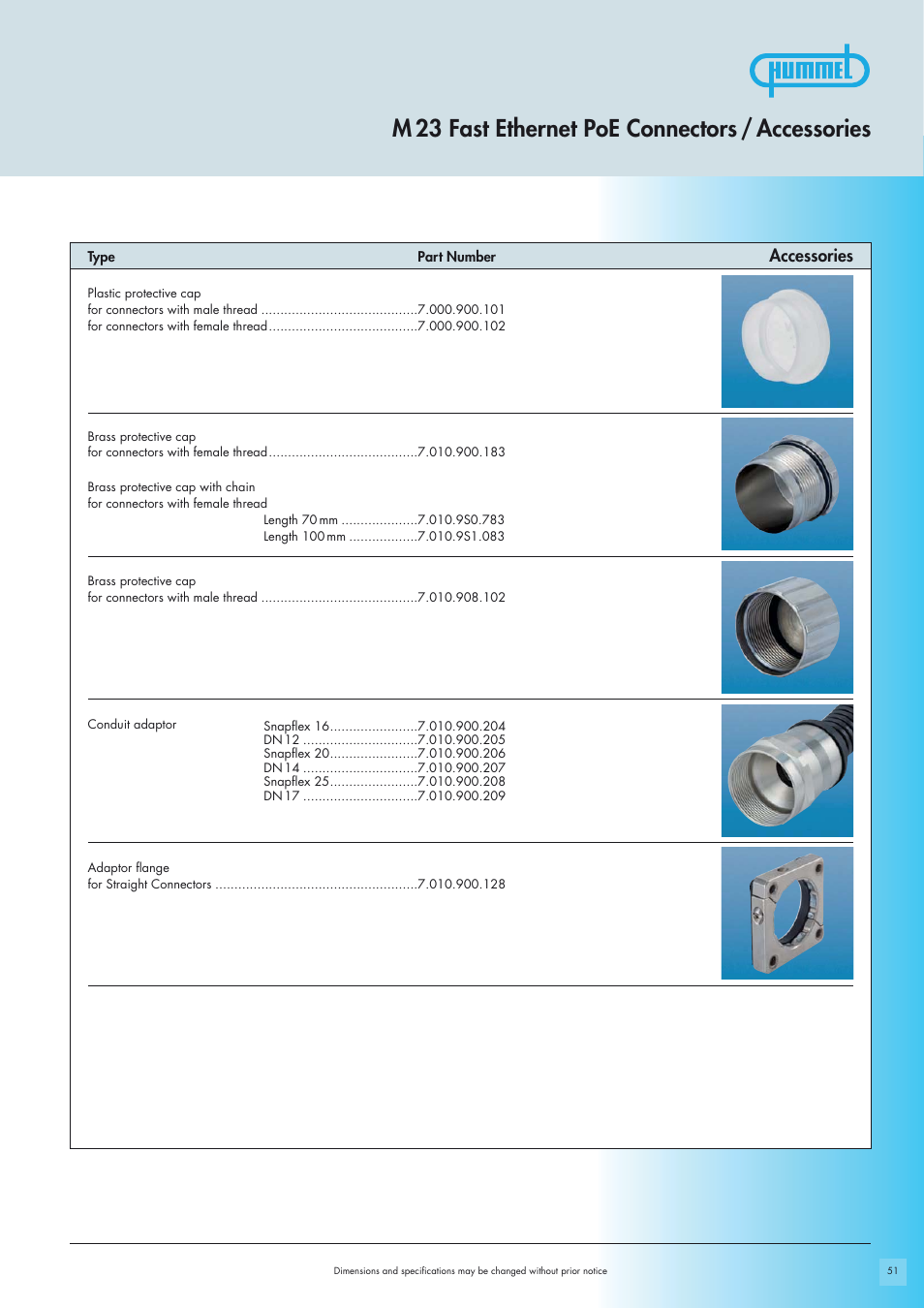 M 23 fast ethernet poe connectors / accessories, Accessories | Northern Connectors Hummel M23 Fast Ethernet PoE Circular Connectors User Manual | Page 11 / 12