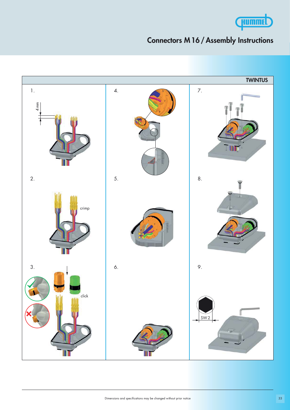 Connectors m 16 / assembly instructions | Northern Connectors Hummel M16 Circular Connectors User Manual | Page 19 / 26