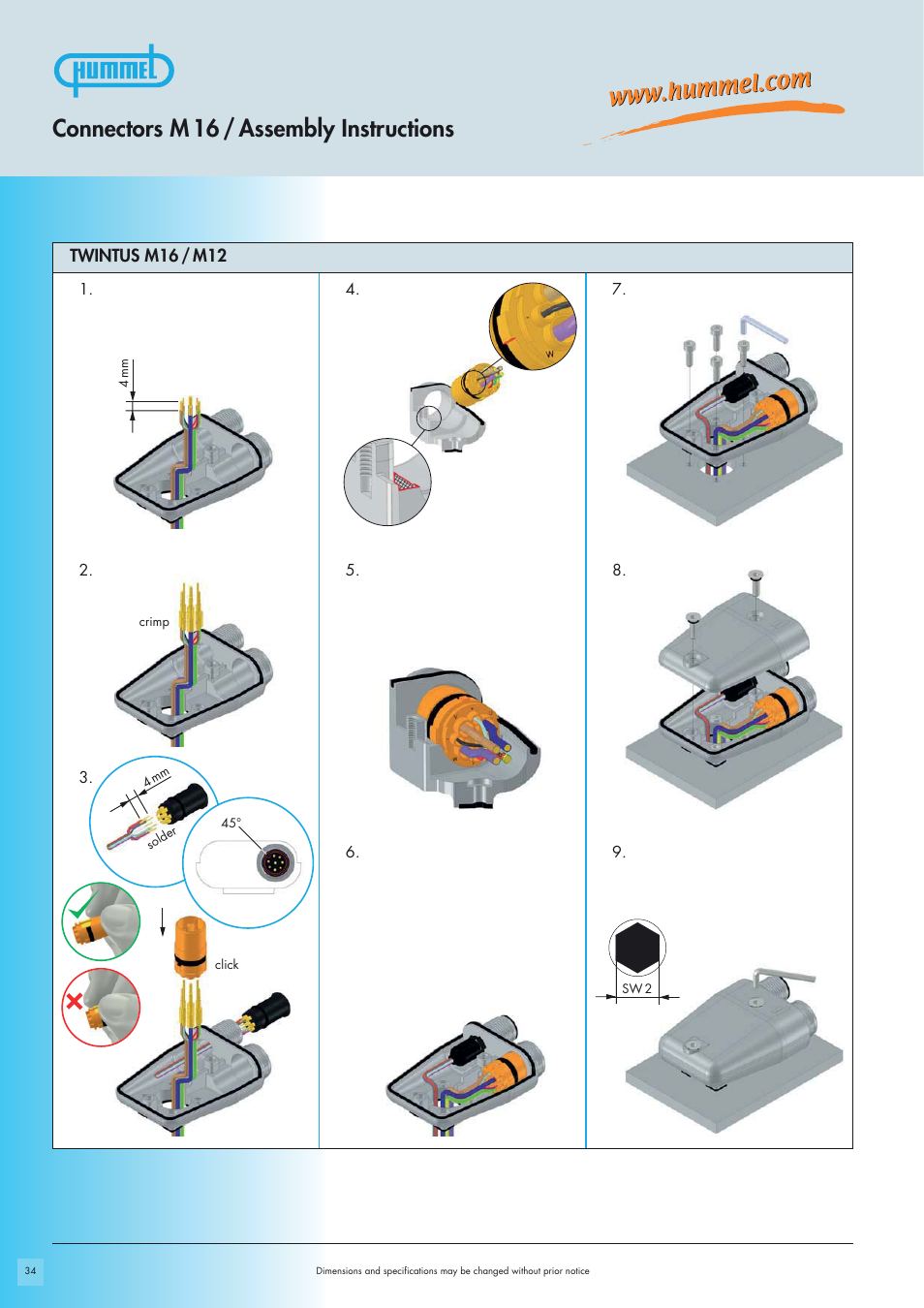 Connectors m 16 / assembly instructions | Northern Connectors Hummel M16 Circular Connectors User Manual | Page 20 / 26