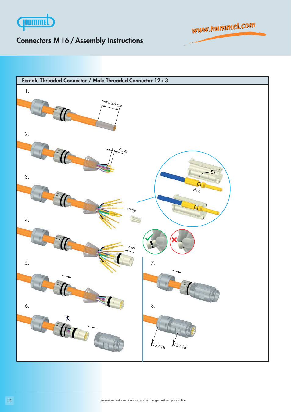 Connectors m 16 / assembly instructions | Northern Connectors Hummel M16 Circular Connectors User Manual | Page 22 / 26