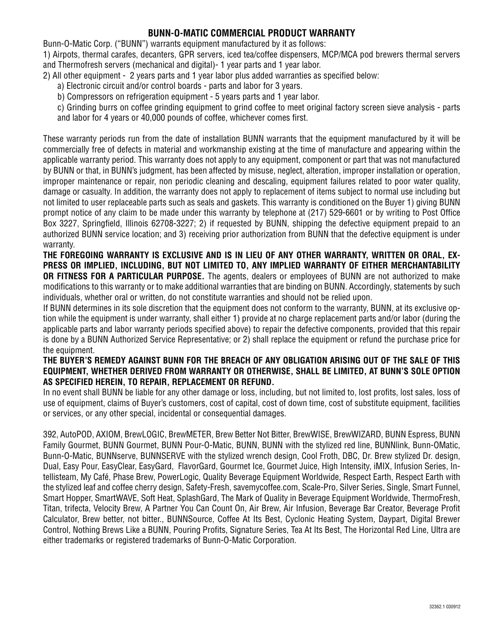 Bunn Warmers WS2 User Manual | Page 3 / 3