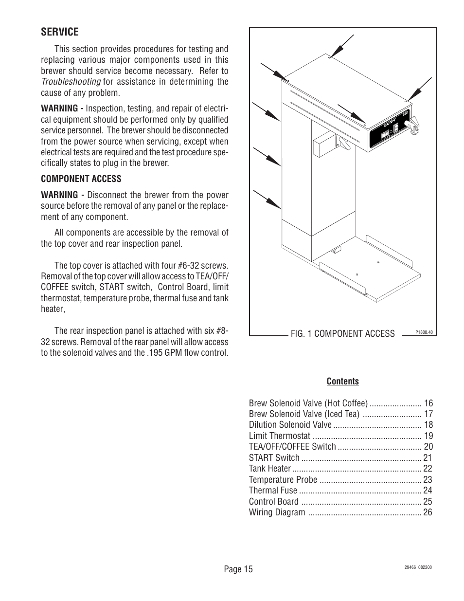 Service | Bunn TWF-EZ User Manual | Page 15 / 26