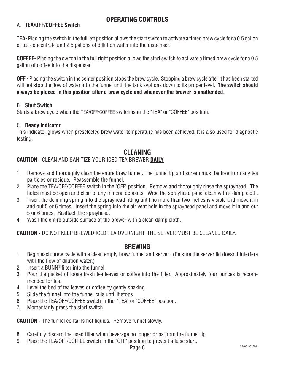 Bunn TWF-EZ User Manual | Page 6 / 26