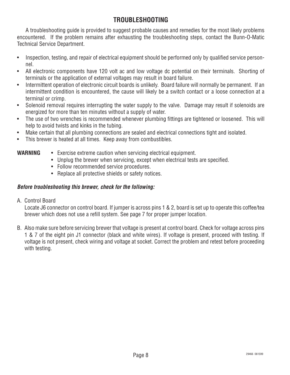 Bunn TWF-EZ User Manual | Page 8 / 26
