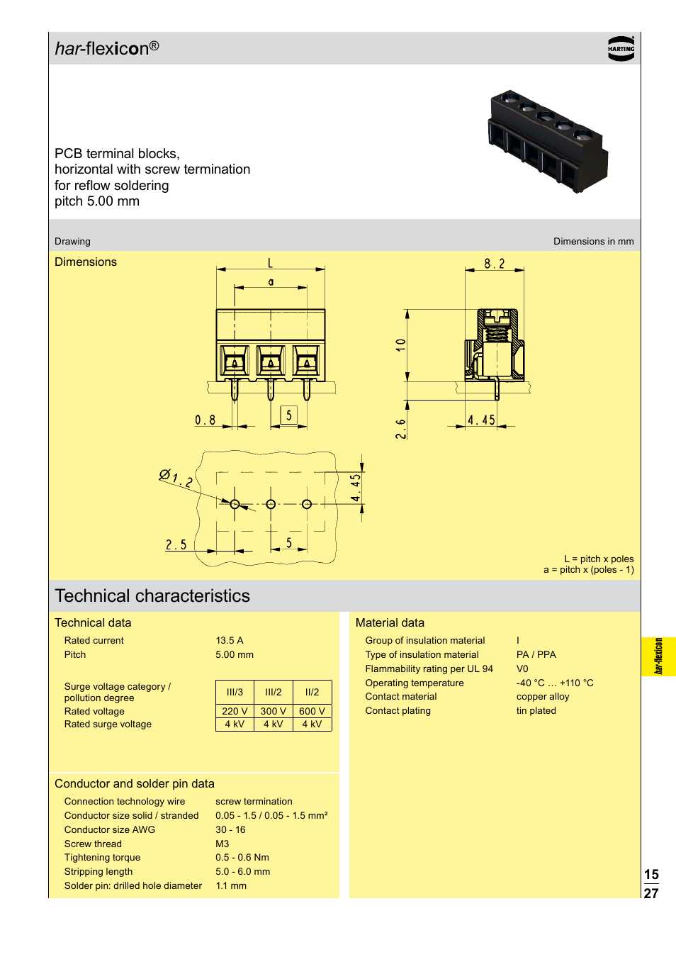 Technical characteristics | Northern Connectors Harting Har-flexicon Connectors User Manual | Page 28 / 34