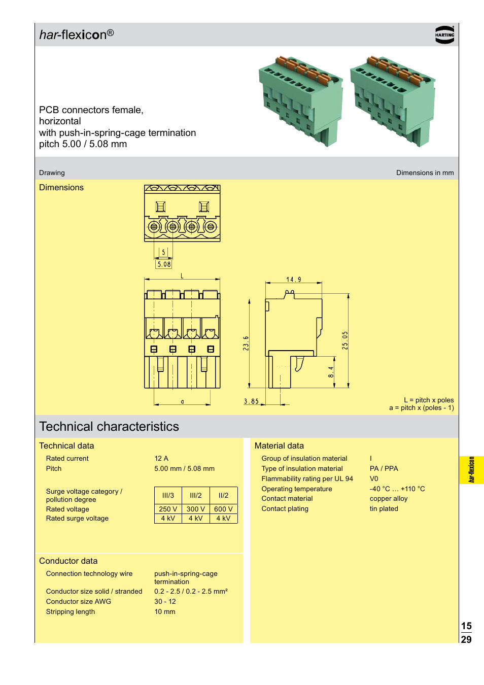 Technical characteristics | Northern Connectors Harting Har-flexicon Connectors User Manual | Page 30 / 34