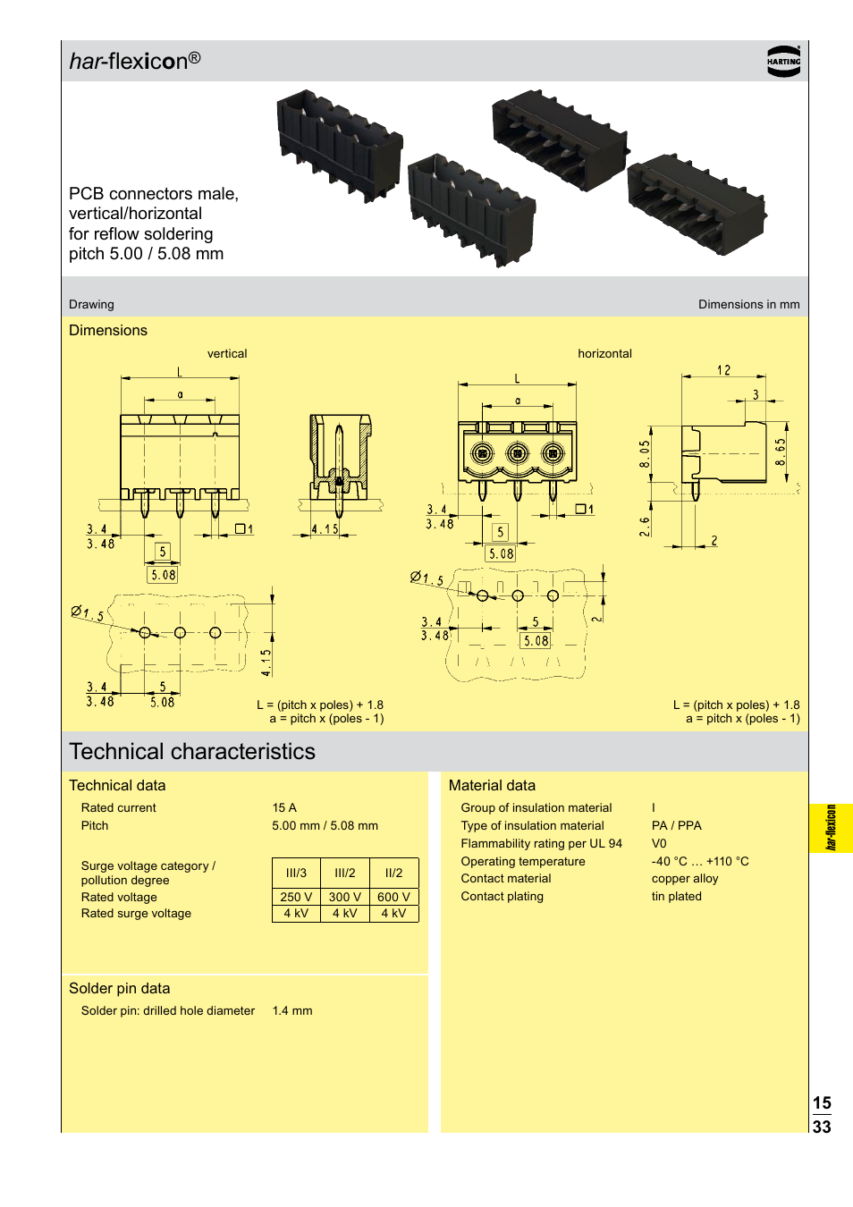 Technical characteristics | Northern Connectors Harting Har-flexicon Connectors User Manual | Page 34 / 34