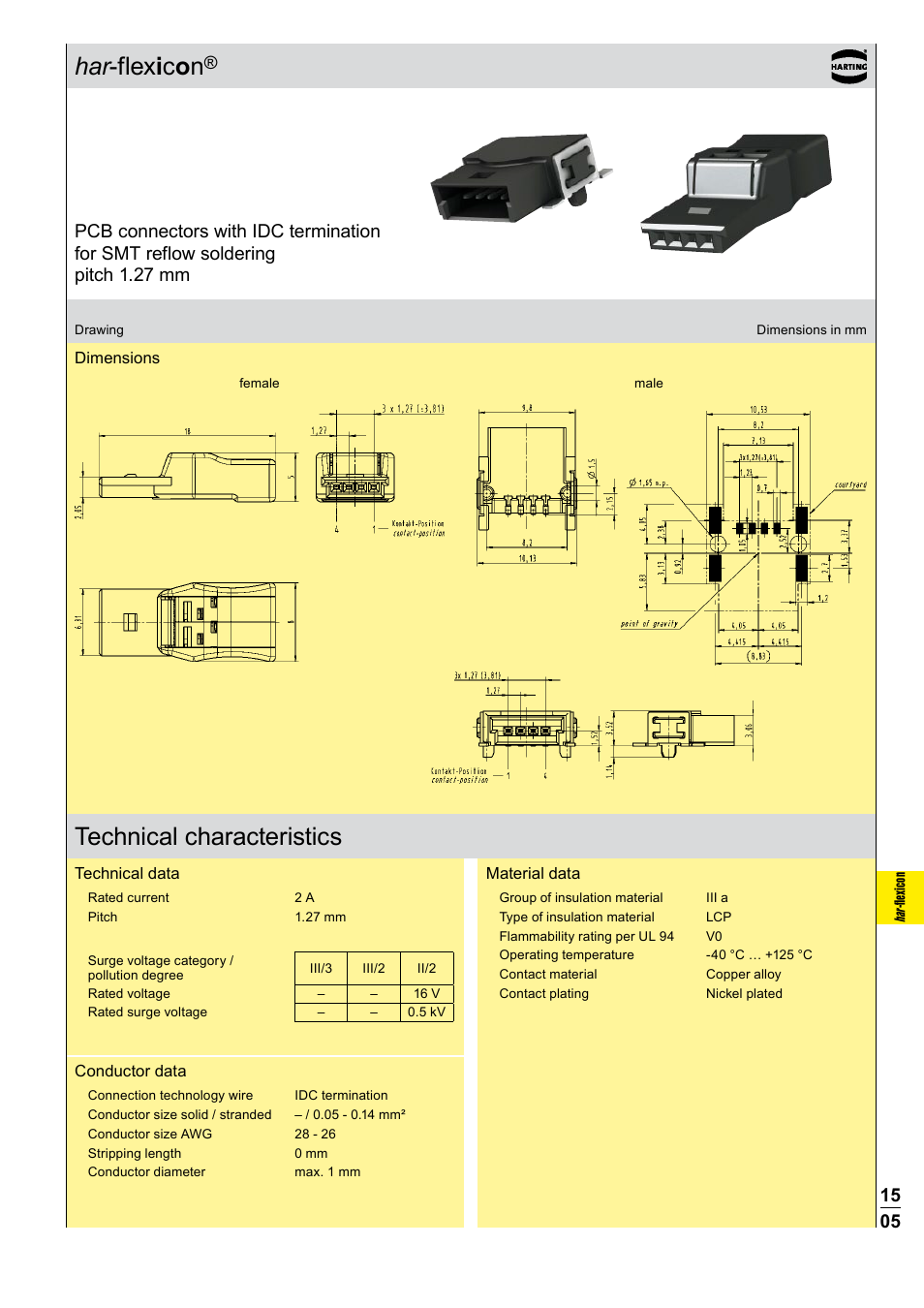 Technical characteristics | Northern Connectors Harting Har-flexicon Connectors User Manual | Page 6 / 34