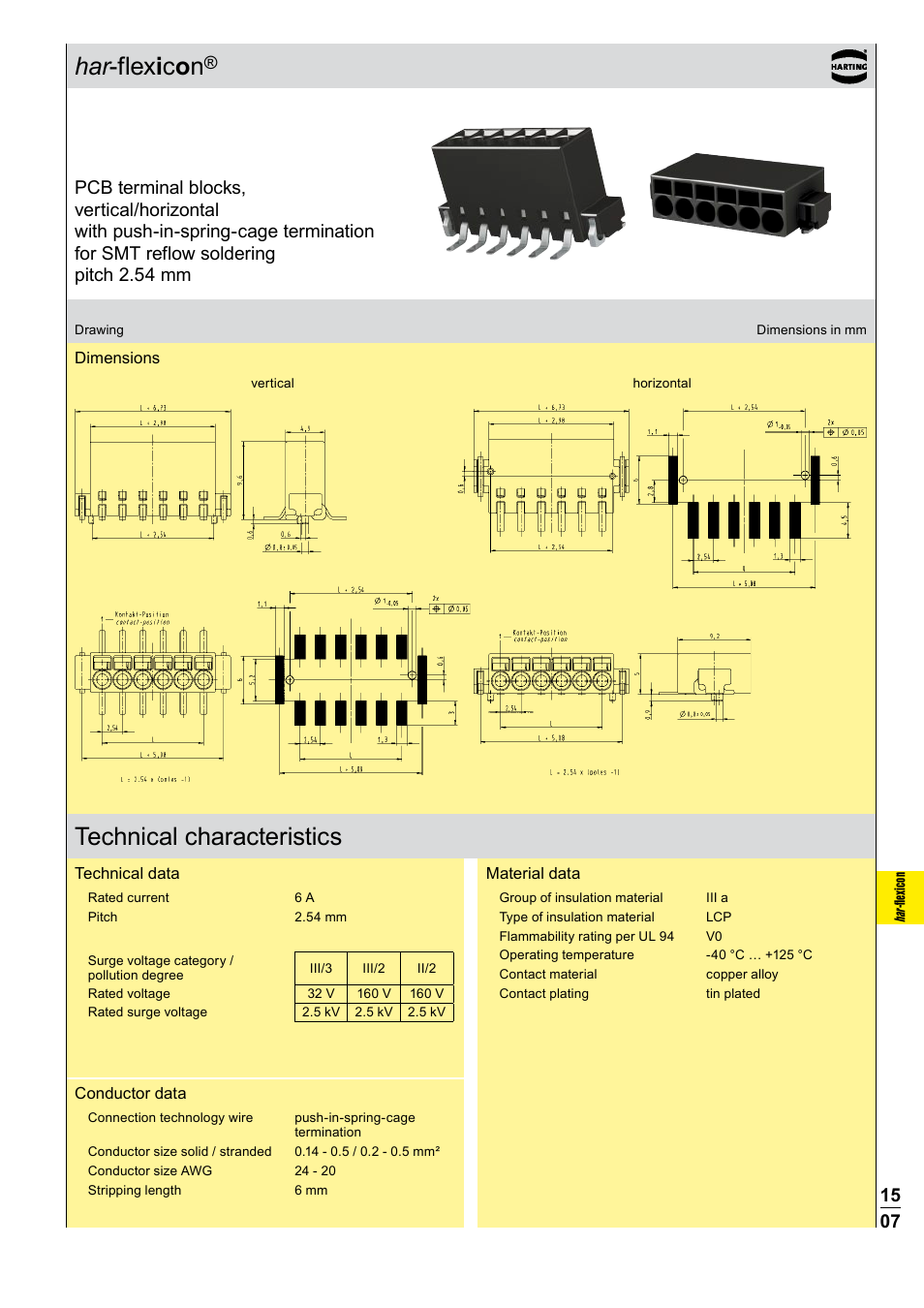 Technical characteristics | Northern Connectors Harting Har-flexicon Connectors User Manual | Page 8 / 34