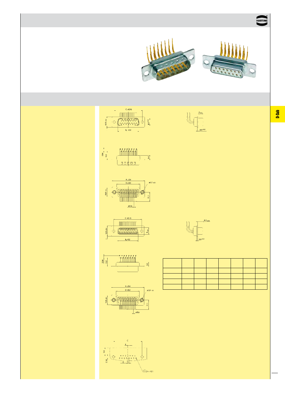 D-sub | Northern Connectors Harting D-sub Connectors, Housings & Accessories User Manual | Page 106 / 203