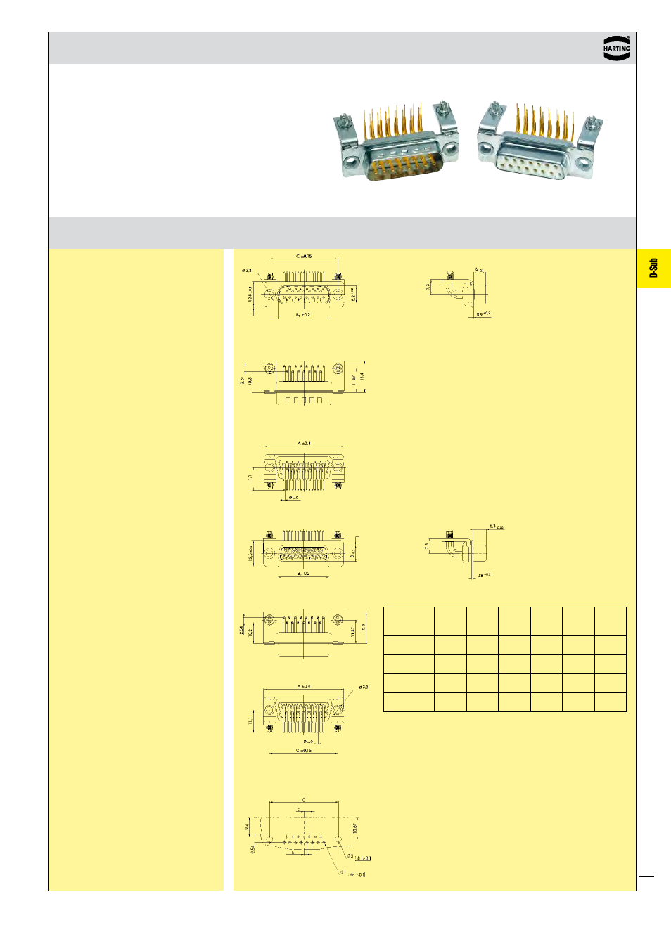 D-sub | Northern Connectors Harting D-sub Connectors, Housings & Accessories User Manual | Page 108 / 203