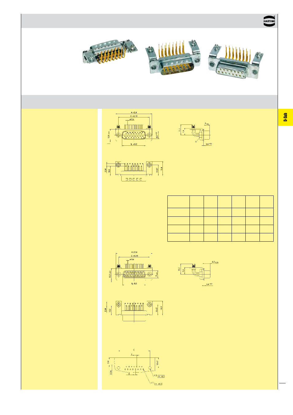 D-sub | Northern Connectors Harting D-sub Connectors, Housings & Accessories User Manual | Page 110 / 203