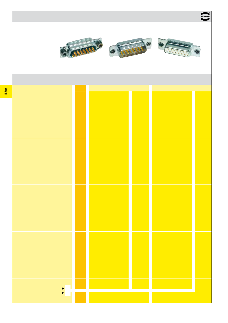 D-sub, Solder buckets, clinch nut | Northern Connectors Harting D-sub Connectors, Housings & Accessories User Manual | Page 119 / 203