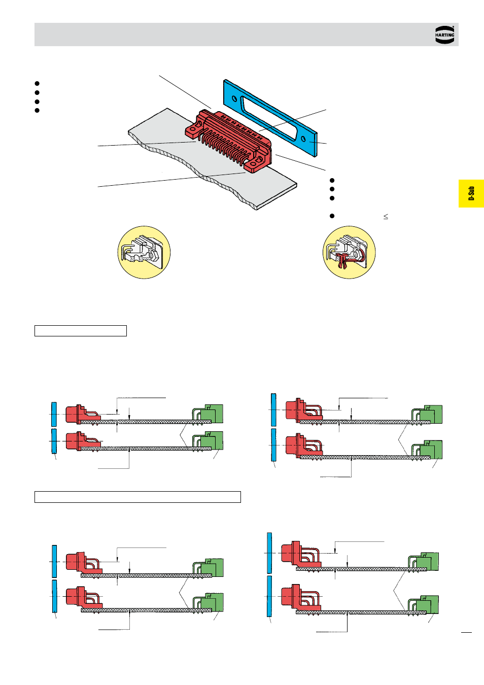 D-sub, Mounting details – angled solder pins | Northern Connectors Harting D-sub Connectors, Housings & Accessories User Manual | Page 12 / 203