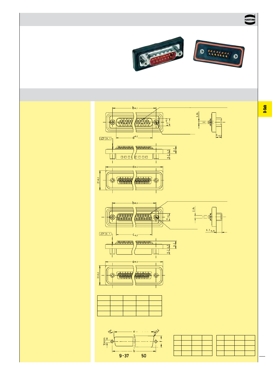 D-sub | Northern Connectors Harting D-sub Connectors, Housings & Accessories User Manual | Page 134 / 203