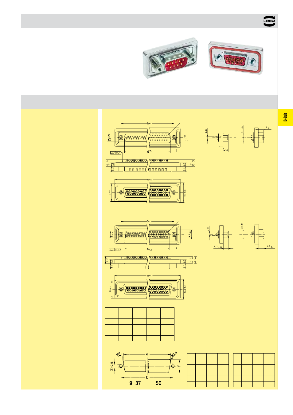 D-sub | Northern Connectors Harting D-sub Connectors, Housings & Accessories User Manual | Page 138 / 203