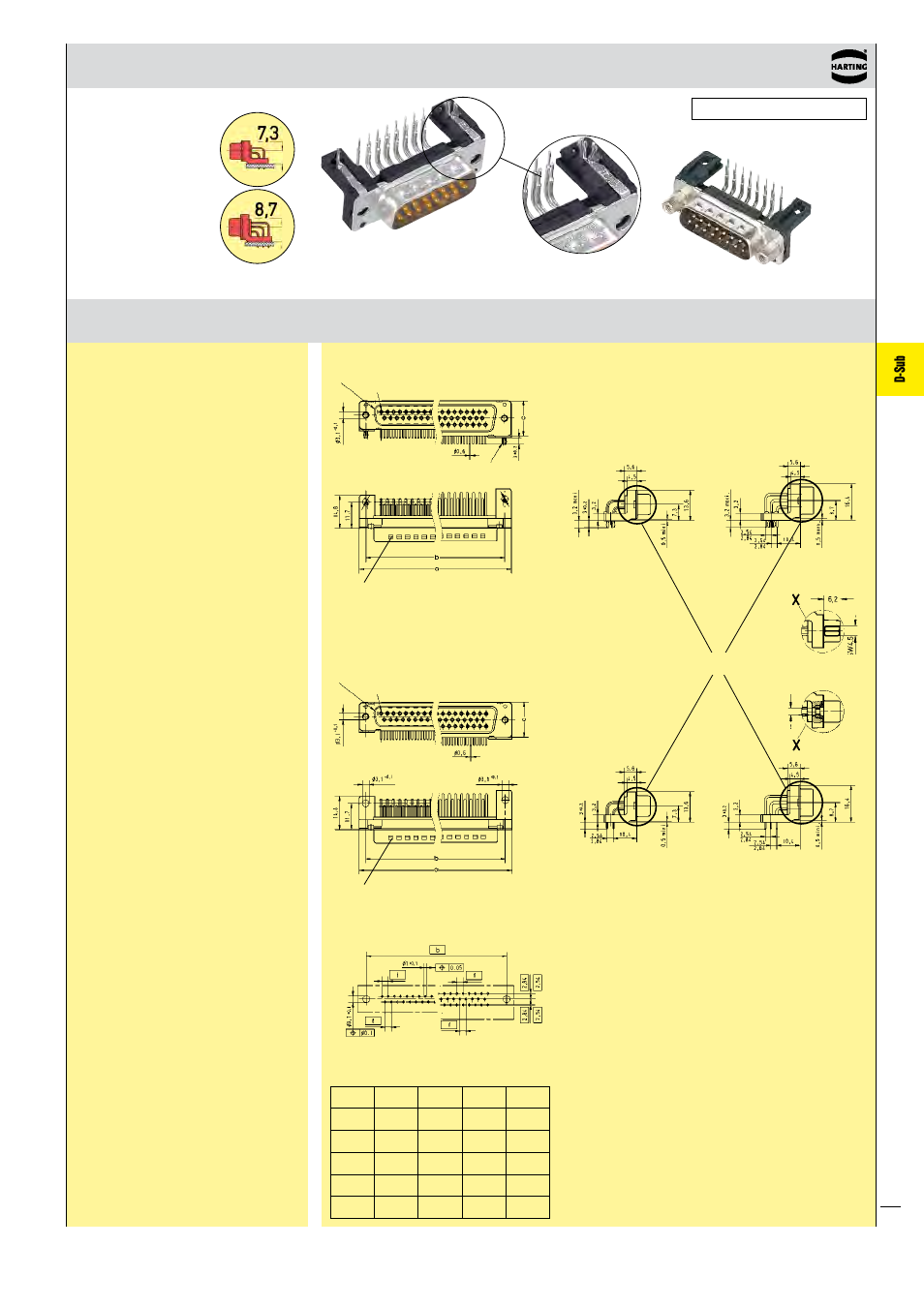 D-sub, Standard versions | Northern Connectors Harting D-sub Connectors, Housings & Accessories User Manual | Page 14 / 203